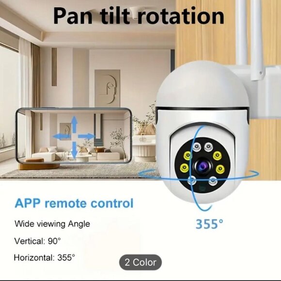 1080P Surveillance Camera, Dual Band, PTZ Auto Tracking, Motion Detection, Wifi - Picture 3 of 9